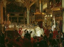 The Coronation of William I as King of Prussia at Königsberg Castle in 1861, 1861. Creator: Menzel, Adolph Friedrich, von (1815-1905)