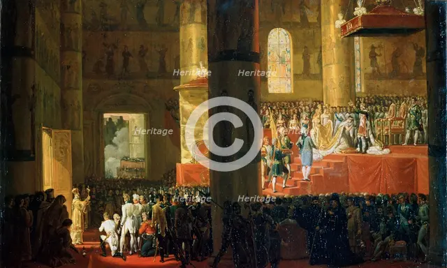 'The Coronation of the Empress Maria Feodorovna on 5th April 1797', 19th century. Creator: Émile Jean-Horace Vernet.
