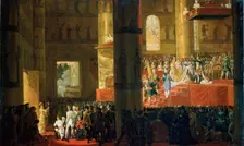 The Coronation of the Empress Maria Feodorovna on 5th April 1797 19th century. Creator: Émile Jean-Horace Vernet