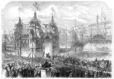 The Coronation of the King and Queen of Prussia: the King passing under the triumphal arch..., 1861. Creator: Unknown