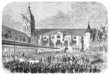 The Coronation of the King and Queen of Prussia: the procession from the castle church..., 1861. Creator: Unknown
