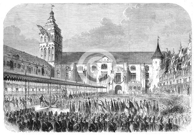 The Coronation of the King and Queen of Prussia: the procession from the castle church..., 1861. Creator: Unknown.