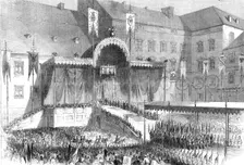 The Coronation of the King and Queen of Prussia: the proclamation in the courtyard of the..., 1861. Creator: Unknown