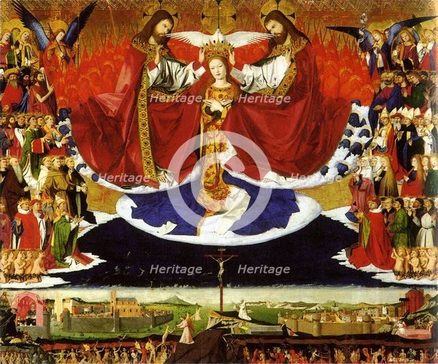 The Coronation of the Virgin, 1454. Artist: Quarton (or Charonton), Enguerrand (ca 1410–ca 1466)