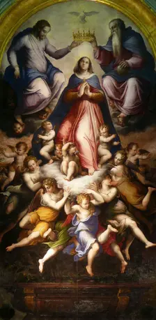The Coronation of the Virgin 1571. Artist: Giorgio Vasari