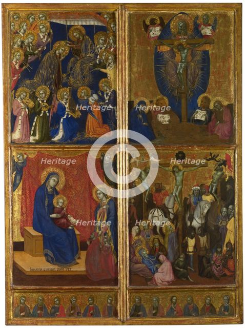 The Coronation of the Virgin. The Trinity. The Virgin and Child with Donors. The Crucifixion. The Twelve Apostles, 1374. Artist: Barnaba da Modena (c. 1328 – c. 1386)