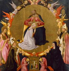 The Coronation of the Virgin with Angels and Four Saints, probably after 1475. Creator: Neri di Bicci