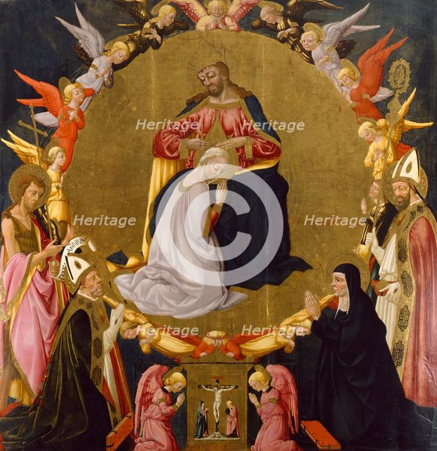 The Coronation of the Virgin with Angels and Four Saints, probably after 1475. Creator: Neri di Bicci.