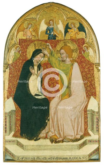 The Coronation of the Virgin with five Angels, 1355. Creator: Master of 1355.