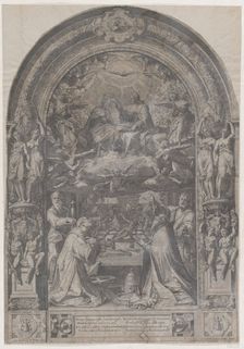 The Coronation of the Virgin with St Lawrence, St Paul, St Peter and St Sixtus, 1576. Creator: Cornelis Cort