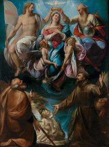 The Coronation of the Virgin with Saints Joseph and Francis, about 1605. Creator: Giulio Cesare Procaccini
