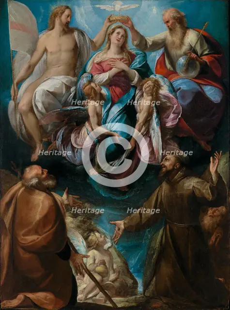 The Coronation of the Virgin with Saints Joseph and Francis, about 1605. Creator: Giulio Cesare Procaccini.