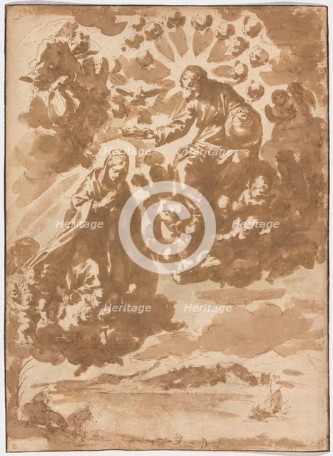 The Coronation of the Virgin and The Flight into Egypt, 1648/71. Creator: Jan de Bisschop.