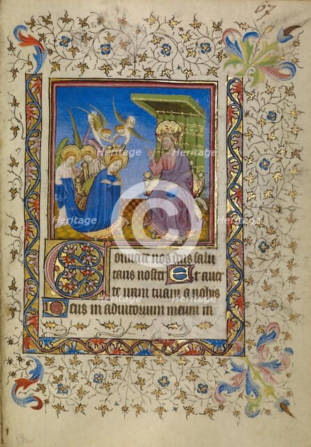 The Coronation of the Virgin; Book of Hours, about 1400-1410. Creator: Unknown.