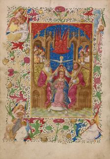 The Coronation of the Virgin; Book of Hours, about 1460. Creator: Master of Evert Zoudenbalch