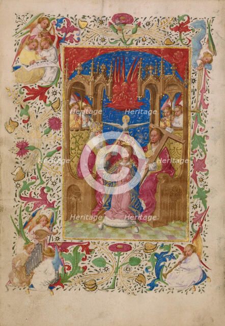 The Coronation of the Virgin; Book of Hours, about 1460. Creator: Master of Evert Zoudenbalch.