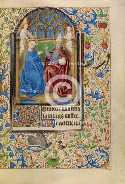 The Coronation of the Virgin; Book of Hours, about 1466-1470. Creator: Master of Jacques of Luxembourg.