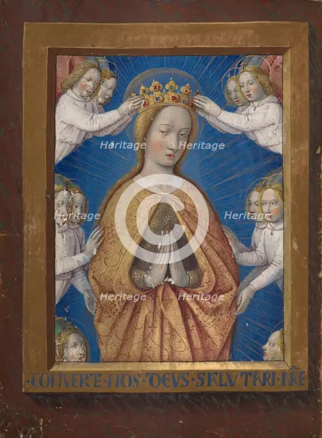 The Coronation of the Virgin; Book of Hours, about 1480-1490. Creator: Jean Bourdichon.