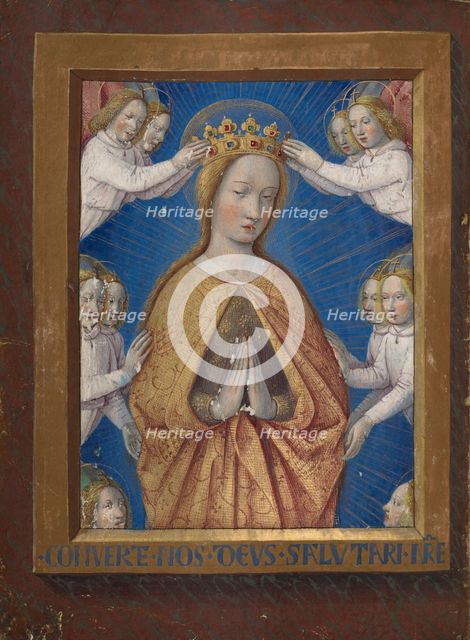 The Coronation of the Virgin; Book of Hours, about 1480-1490. Creator: Jean Bourdichon.