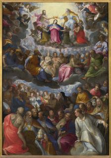 The Coronation of the Virgin, c. 1598. Artist: Rottenhammer, Johann (Hans), the Elder (1564-1625)