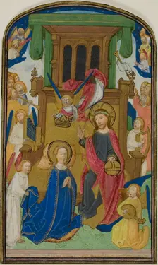 The Coronation of the Virgin, from a Book of Hours, 1460/70. Creator: Attributed to Willem Vrelant or his workshop