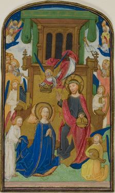 The Coronation of the Virgin, from a Book of Hours, 1460/70. Creator: Attributed to Willem Vrelant or his workshop
