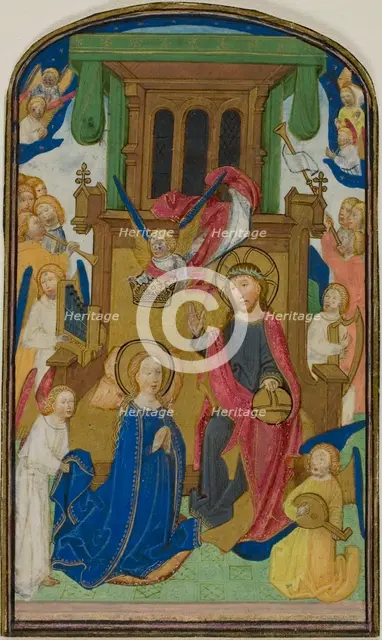 The Coronation of the Virgin, from a Book of Hours, 1460/70. Creator: Attributed to Willem Vrelant or his workshop.