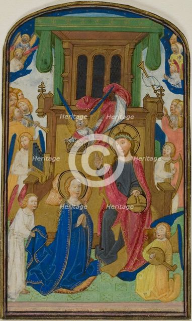 The Coronation of the Virgin, from a Book of Hours, 1460/70. Creator: Attributed to Willem Vrelant or his workshop.