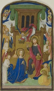 The Coronation of the Virgin, from a Book of Hours, 1460/70. Creator: Attributed to Willem Vrelant or his workshop
