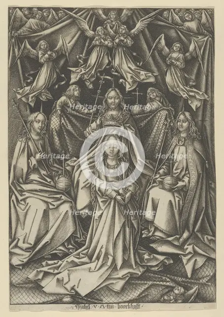 The Coronation of the Virgin, from The Life of the Virgin. Creator: Israhel van Meckenem.