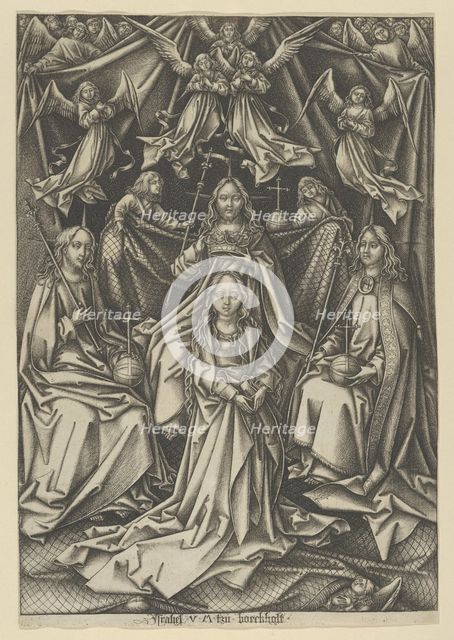 The Coronation of the Virgin, from The Life of the Virgin. Creator: Israhel van Meckenem.