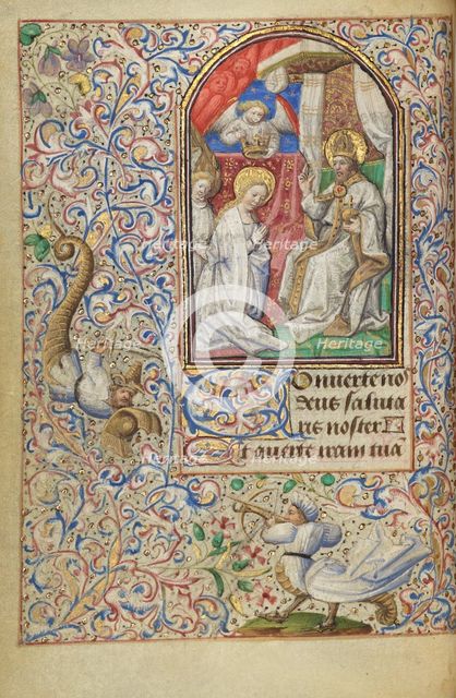The Coronation of the Virgin; Hours of Simon de Varie, 1455. Creator: Dunois Master.