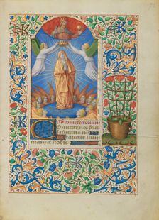 The Coronation of the Virgin; Katherine Hours, about 1480-1485. Creator: Jean Bourdichon