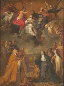 The Coronation of the Virgin Mary, with St Augustine, St Elizabeth of Hungary and Other...1612-1655. Creator: Cornelis Schut I