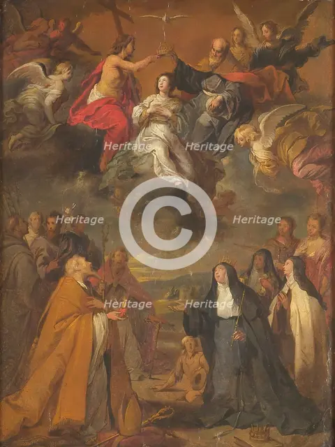 The Coronation of the Virgin Mary, with St Augustine, St Elizabeth of Hungary and Other...1612-1655. Creator: Cornelis Schut I.