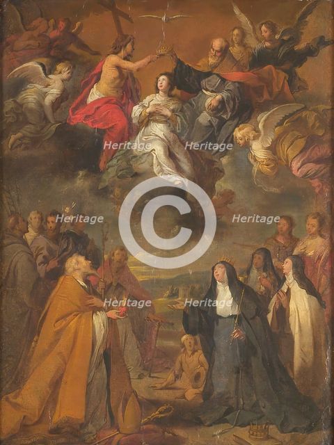 The Coronation of the Virgin Mary, with St Augustine, St Elizabeth of Hungary and Other...1612-1655. Creator: Cornelis Schut I.