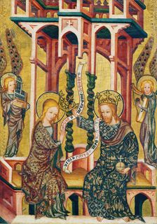 The Coronation of the Virgin, reverse: Christ Carrying the Cross..., c1350-1360. Creator: Nuremberg Master