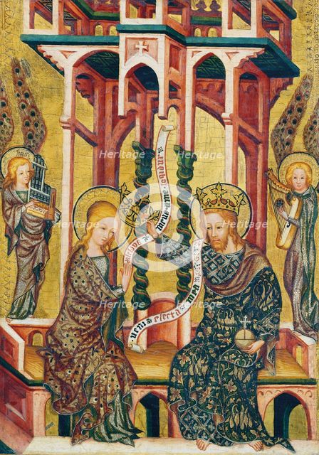 The Coronation of the Virgin, reverse: Christ Carrying the Cross..., c1350-1360. Creator: Nuremberg Master.