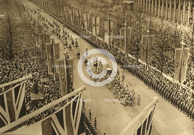 'The Coronation Procession in The Mall', 1937. Creator: Photochrom Co Ltd of London.