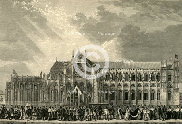 'The Coronation Procession of Anne Boleyn to Westminster Abbey', 1533, (1881). Creator: Unknown.