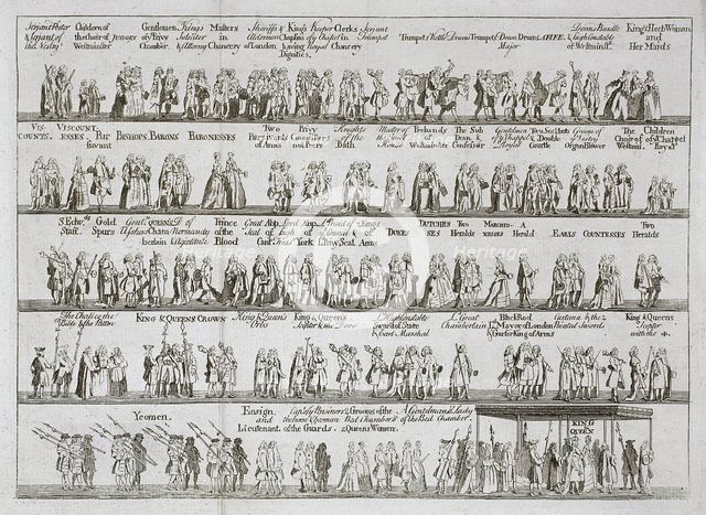 The coronation procession of King George II, October 1727, (c1727). Artist: Anon
