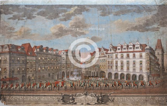 The Coronation procession of Maria Theresa in the Old Town of Prague, 1743.