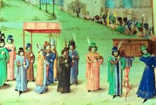 The coronation procession of Richard I, with the Barons of the Cinque Ports, c1470-c1480. Creator: Master of the London Wavrin