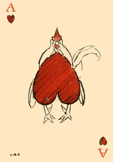 "The corpulent Chanticleer," from the ace of hearts 1910. Creator: James Affieck Shepherd