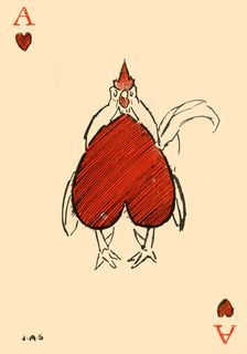 "The corpulent Chanticleer," from the ace of hearts 1910. Creator: James Affieck Shepherd