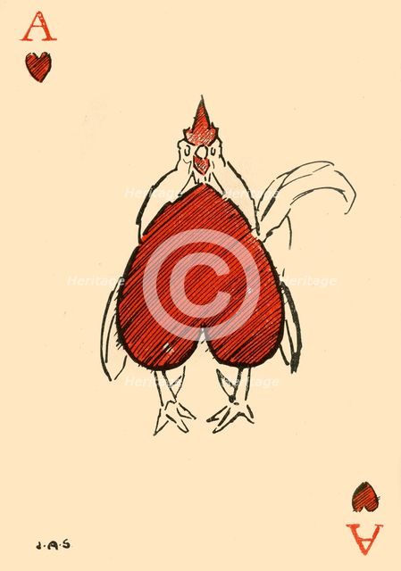 "The corpulent Chanticleer," from the ace of hearts', 1910. Creator: James Affieck Shepherd.