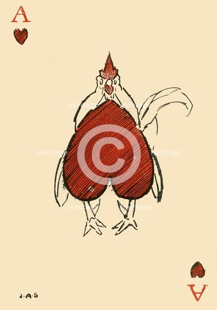 "The corpulent Chanticleer," from the ace of hearts', 1910. Creator: James Affieck Shepherd.