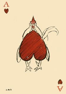 "The corpulent Chanticleer," from the ace of hearts 1910. Creator: James Affieck Shepherd