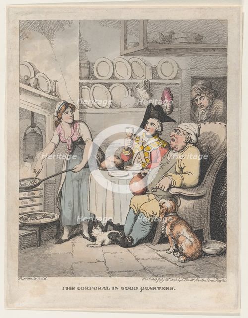 The Corporal in Good Quarters, July 18, 1802., July 18, 1802. Creator: Thomas Rowlandson.