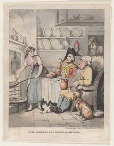 The Corporal in Good Quarters, July 18, 1802., July 18, 1802. Creator: Thomas Rowlandson